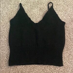 Black Knit Women's Top